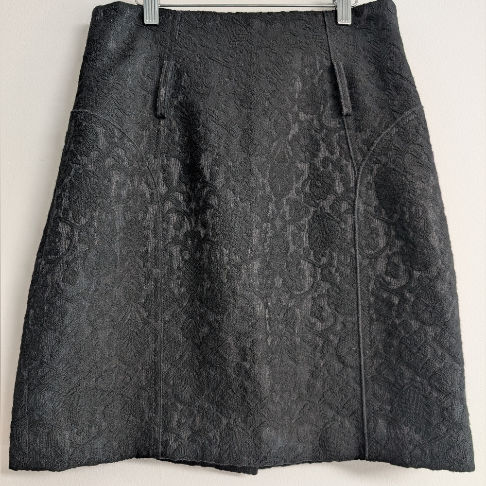 Laurel Black Brocade Pencil Skirt Size 40 (6)